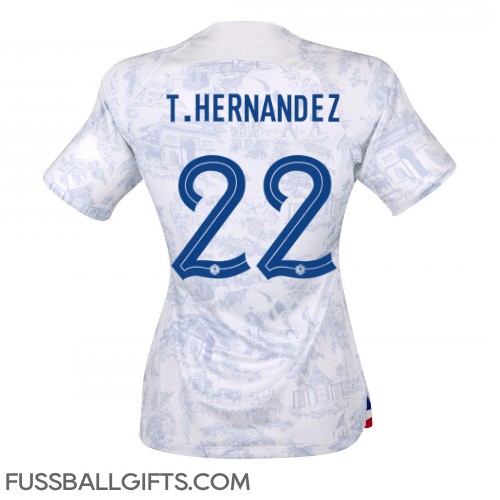 Frankreich Theo Hernandez #22 Fußballbekleidung Auswärtstrikot Damen WM 2022 Kurzarm